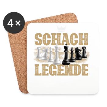 Schach Legende - Untersetzer (4er-Set) - Weiß - Vorne