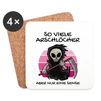 So Viele Arschlöcher Aber Nur Eine Sense - Untersetzer (4er-Set) - Weiß - Vorne