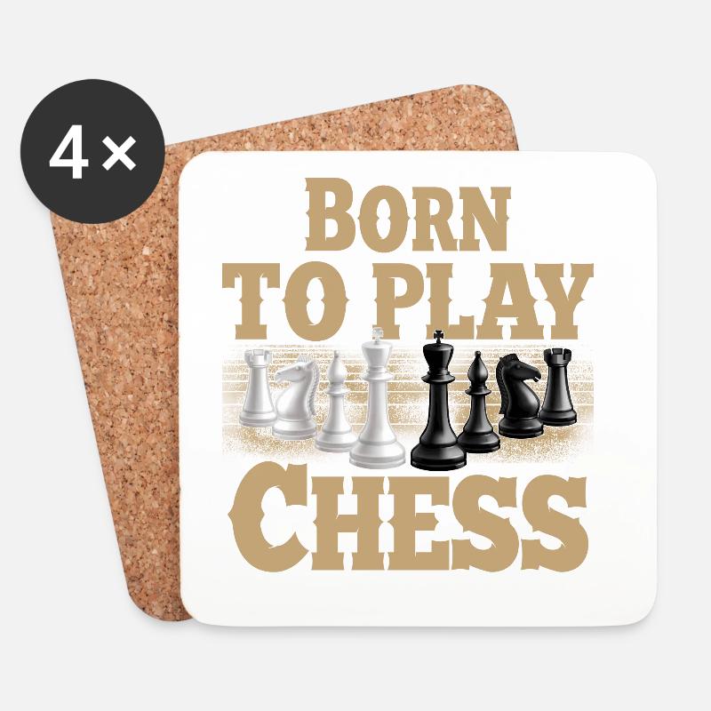 Born To Play Chess - Untersetzer (4er-Set) - Weiß