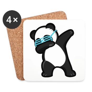 Dabbing Panda Panda Bear - Coasters (set of 4) - white - Front