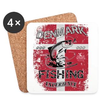 Denmark Fishing Flag Fishing Fish Design - Coasters (set of 4) - white - Front