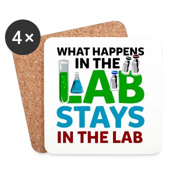 What Happens In The Lab Stays In Lab Chemie Labor - Untersetzer (4er-Set) - Weiß - Vorne