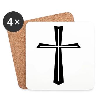 Croix Croix Religion - Dessous de verre (lot de 4) - blanc - Devant