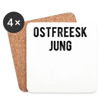Ostfreesk Jung Ostfriesland Plattdeutsch Dialekt - Untersetzer (4er-Set) - Weiß - Vorne