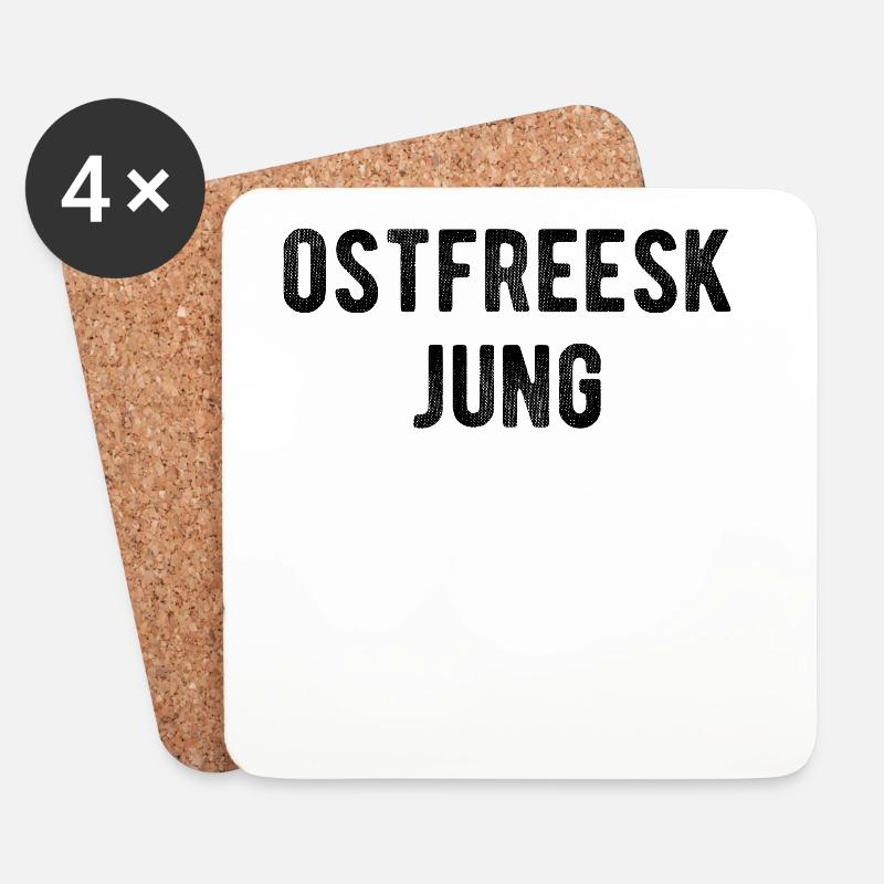 Ostfreesk Jung Ostfriesland Plattdeutsch Dialekt - Untersetzer (4er-Set) - Weiß