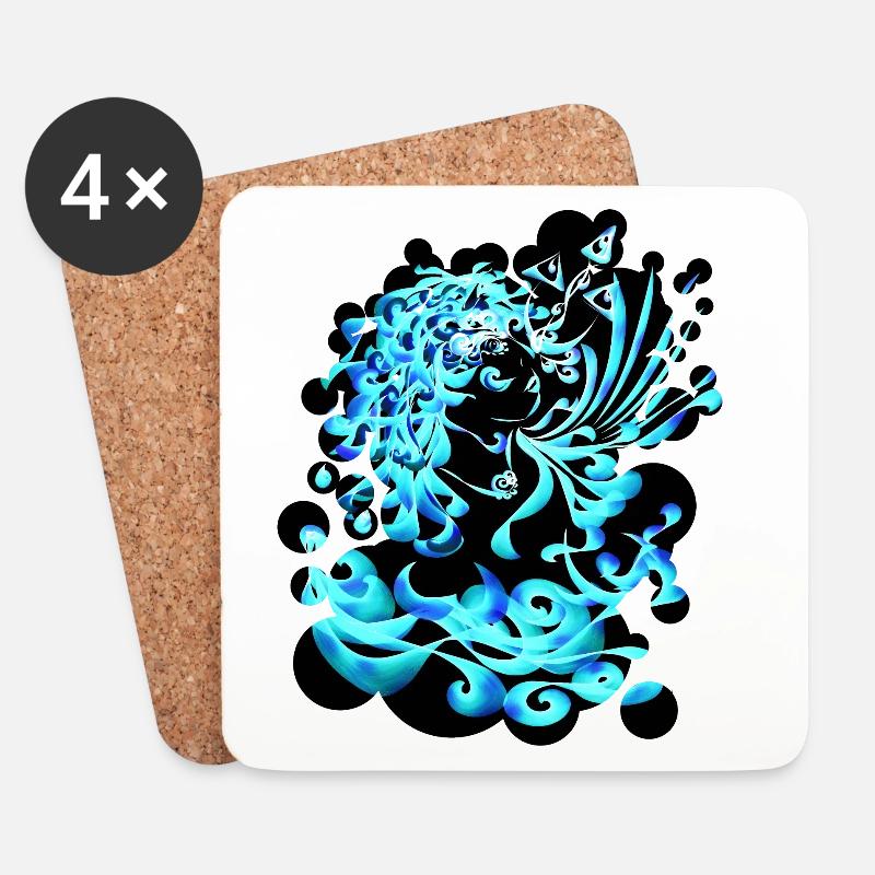 Aquarius Element Wasser cutout - Untersetzer (4er-Set) - Weiß