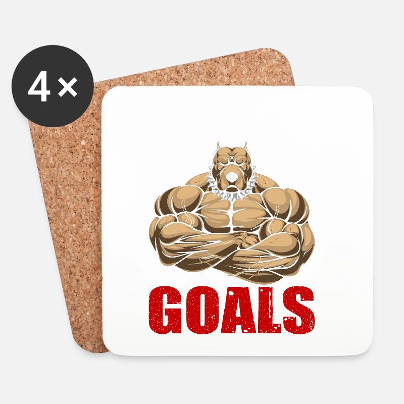 Gym Goals - Untersetzer (4er-Set) - Weiß