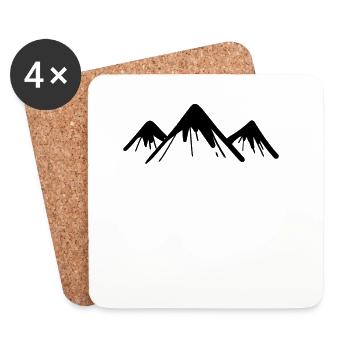 Berg Berge - Untersetzer (4er-Set) - Weiß - Vorne