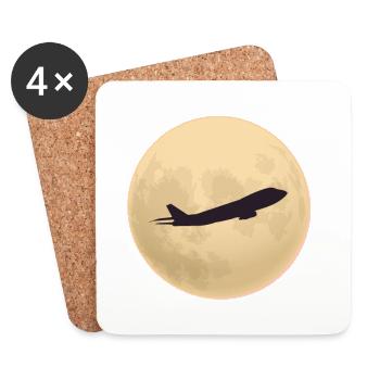 Jumbo Silhouette against the Moon - Coasters (set of 4) - white - Front