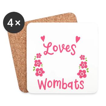 Wombat Wombat Lover Australian - Coasters (set of 4) - white - Front