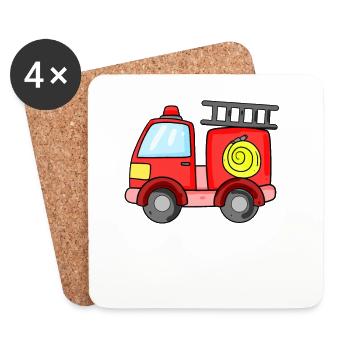 Firefighter fire fire extinguisher vehicle - Coasters (set of 4) - white - Front