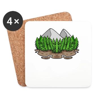 Berg Berge - Untersetzer (4er-Set) - Weiß - Vorne