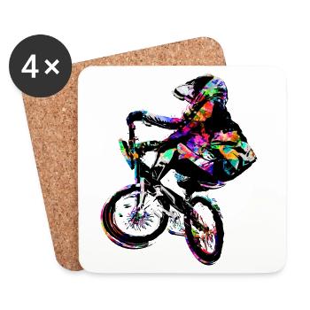 BMX Bike - BMX Riding - BMX Bike - Coasters (set of 4) - white - Front