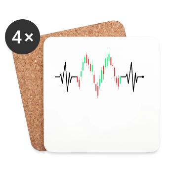 Trader Heartbeat Stocks ECG Stock Forex Trading - Coasters (set of 4) - white - Front