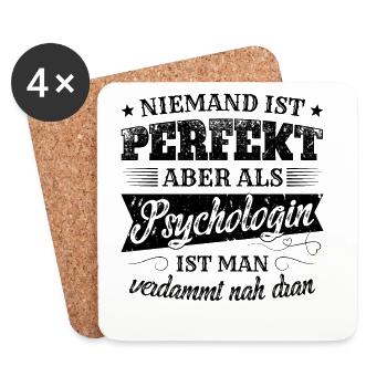 Psychologin Spruch Psychotherapeuten Geschenk - Untersetzer (4er-Set) - Weiß - Vorne