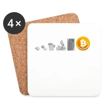 Evolution Of Money Geld Bitcoin Plan B Crypto - Untersetzer (4er-Set) - Weiß - Vorne