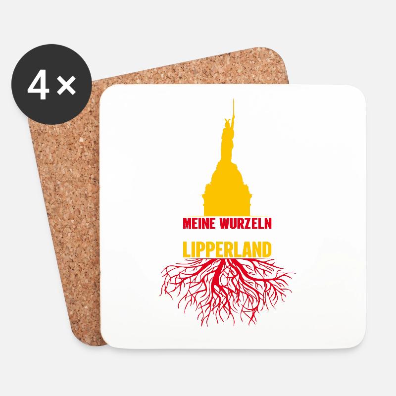 Lippe Lipperland Hermannsdenkmal Kreis Lippe - Untersetzer (4er-Set) - Weiß