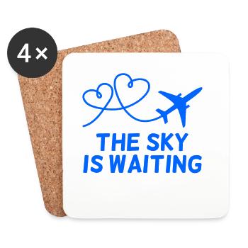 Flugzeug Pilot Spruch Geschenk - Untersetzer (4er-Set) - Weiß - Vorne