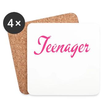 13ème anniversaire Adolescent 13 ans - Dessous de verre (lot de 4) - blanc - Devant