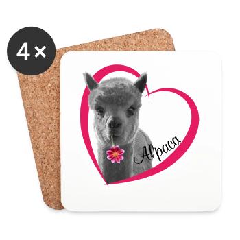 I love alpaca. I love Alpaca - Coasters (set of 4) - white - Front