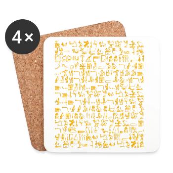 Hieroglyphics Orange - Coasters (set of 4) - white - Front