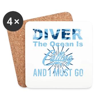 Diver Motivation Design für Wassersportfans - Untersetzer (4er-Set) - Weiß - Vorne