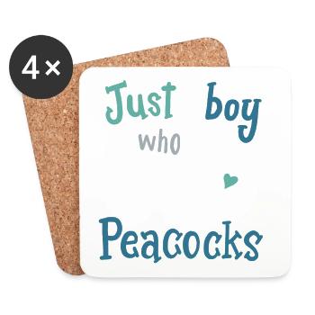 Peacocks birds peacock peacock lovers - Coasters (set of 4) - white - Front