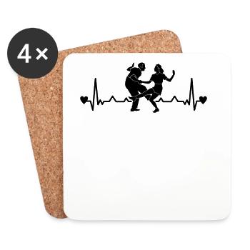 Boogie Woogie Tanz Tanzpaar Heartbeat - Untersetzer (4er-Set) - Weiß - Vorne