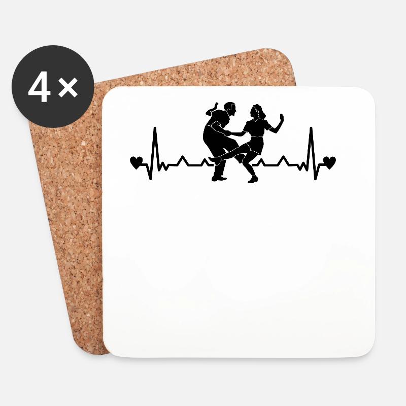 Boogie Woogie Tanz Tanzpaar Heartbeat - Untersetzer (4er-Set) - Weiß