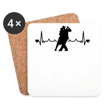 Tango Argentino Heartbeat Tango Tänzer Tanzpaar - Untersetzer (4er-Set) - Weiß - Vorne