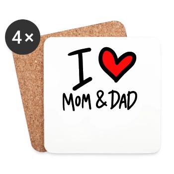 I love mom and dad - Untersetzer (4er-Set) - Weiß - Vorne