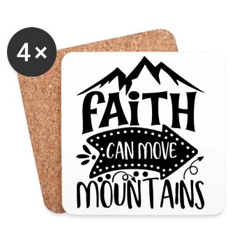 Faith Can Move Mountains Inspiration - Untersetzer (4er-Set) - Weiß - Vorne