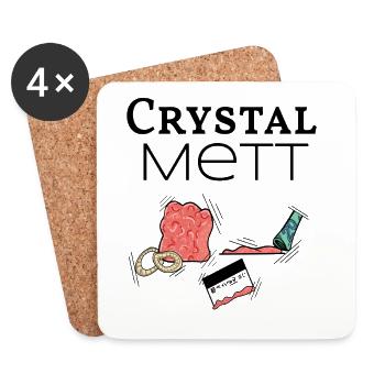 Crystal Mett - if hacked is your drug - Coasters (set of 4) - white - Front