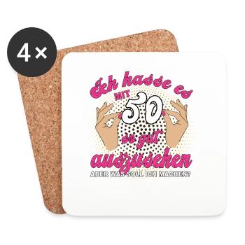 Jahrgang 1976 Vintage 50. Geburtstag Retro Damen - Untersetzer (4er-Set) - Weiß - Vorne