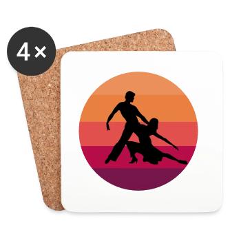 Latin Dancing Dance Couple Salsa Paso Doble - Coasters (set of 4) - white - Front