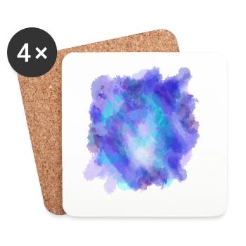 Watercolour painting sea blue - Coasters (set of 4) - white - Front