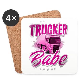 Truck driver Trucker Babe - Coasters (set of 4) - white - Front