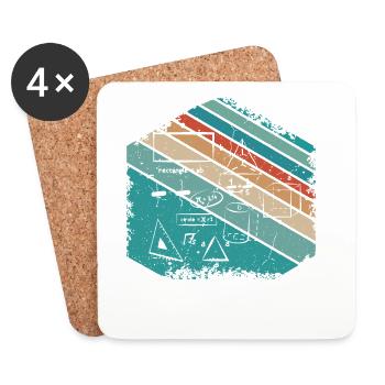 Math Teacher Mathematics Design - Coasters (set of 4) - white - Front