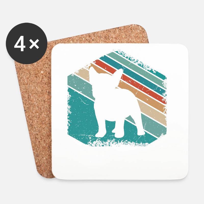 French Bulldog Süßer Hund Design - Untersetzer (4er-Set) - Weiß