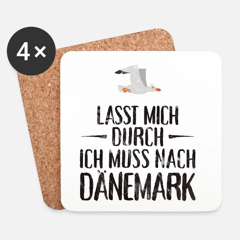 Lasst mich durch ich muss nach Dänemark Möwe - Untersetzer (4er-Set) - Weiß