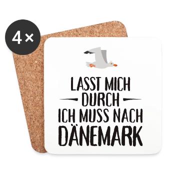 Lasst mich durch ich muss nach Dänemark Möwe - Untersetzer (4er-Set) - Weiß - Vorne