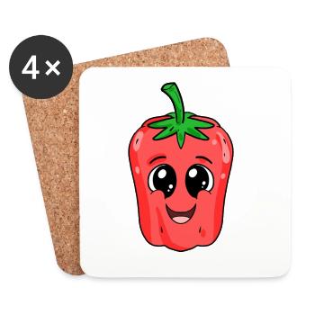 Paprika - Untersetzer (4er-Set) - Weiß - Vorne