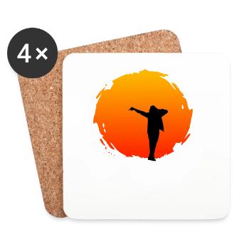 Tanzen Silhouette Freiheit Sunset Dance Musik - Untersetzer (4er-Set) - Weiß - Vorne