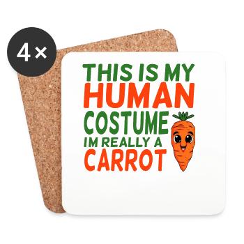 Vegan Carrot Carrot Carrots - Coasters (set of 4) - white - Front