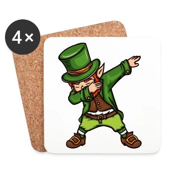 Tanzender Kobold St. Patrick's Day irisch - Untersetzer (4er-Set) - Weiß - Vorne