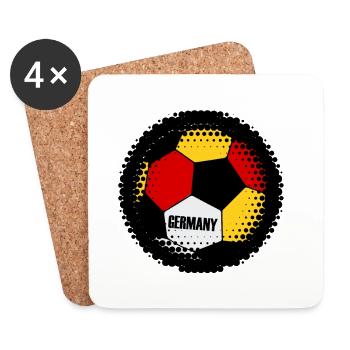 Deutschland Flaggen Fußball Illustration - Untersetzer (4er-Set) - Weiß - Vorne