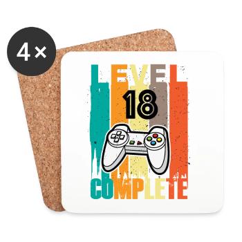 Level 18 Complete Controller 18th Birthday - Coasters (set of 4) - white - Front