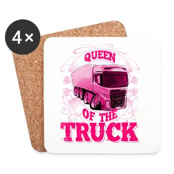 Conducteur de camion - Dessous de verre (lot de 4) - blanc - Devant