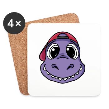 Dinosaures - Dessous de verre (lot de 4) - blanc - Devant