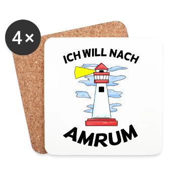 Amrum Nordsee Geschenk - Untersetzer (4er-Set) - Weiß - Vorne